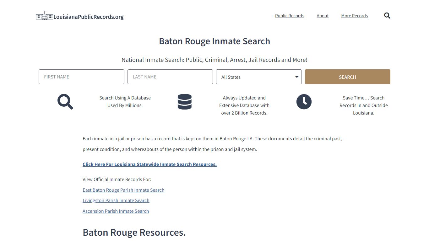 Baton Rouge Inmate Search - BRPD Current & Past Jail Records