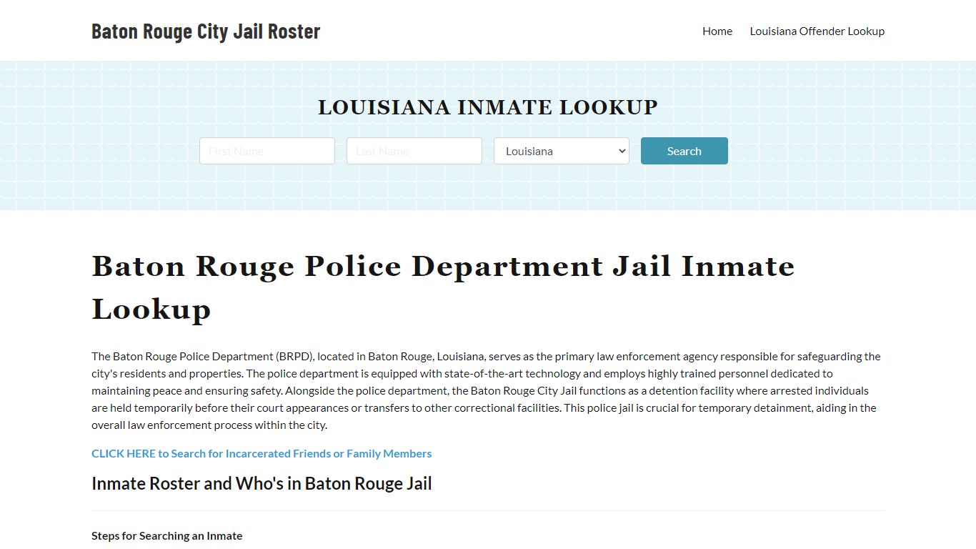 Baton Rouge Police Department & City Jail, LA Inmate Roster, Arrests ...